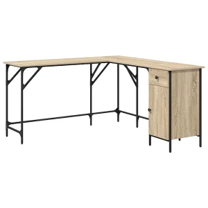 Bureau 141x141x75 cm bewerkt hout sonoma eikenkleurig Bureau 141x141x75 cm bewerkt hout sonoma eikenkleurig