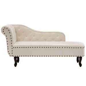 Chaise longue kunstleer crèmewit Chaise longue kunstleer crèmewit
