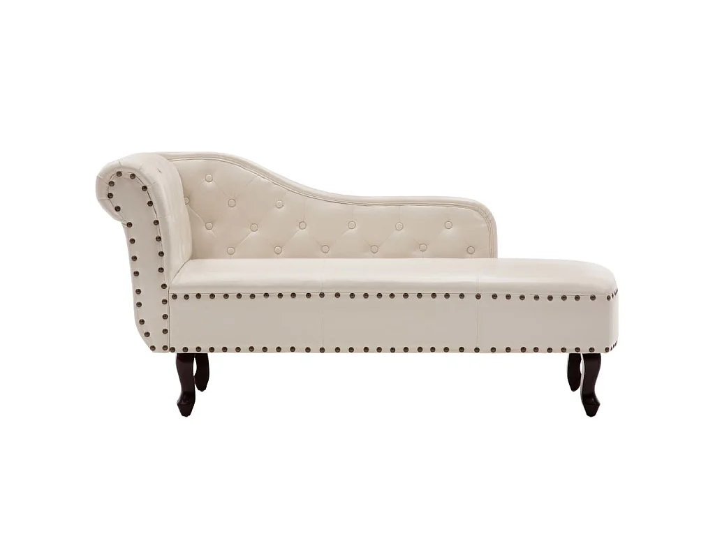 Chaise longue kunstleer crèmewit