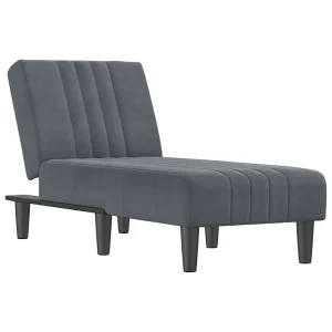 Chaise longue fluweel donkergrijs Chaise longue fluweel donkergrijs