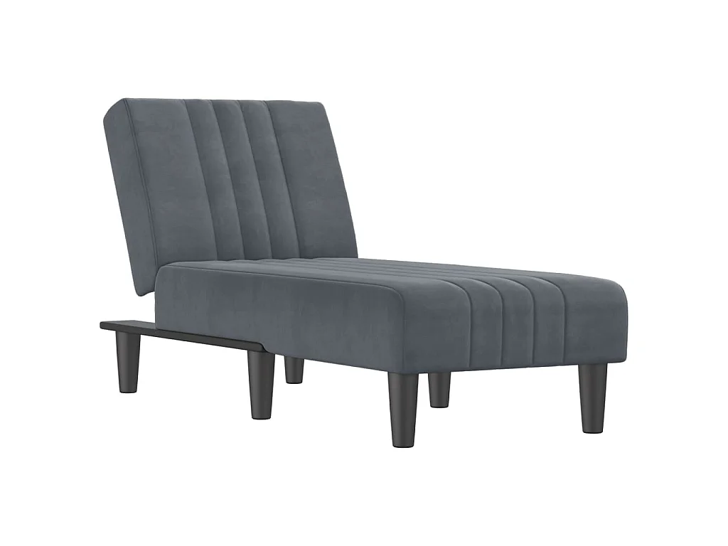 Chaise longue fluweel donkergrijs
