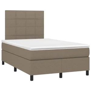 Boxspring met matras stof taupe 120×190 cm Boxspring met matras stof taupe 120×190 cm