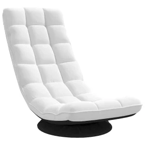 Vloerstoel draaibaar 70x51x79 cm stof wit