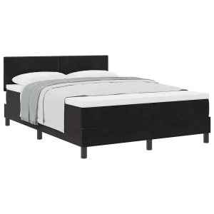 Boxspringbed met matras Zwart 160 x 200 cm Fluweel Boxspringbed met matras Zwart 160 x 200 cm Fluweel