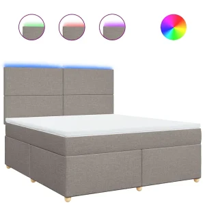 Boxspring met matras stof taupe 180×200 cm Boxspring met matras stof taupe 180×200 cm