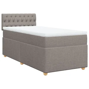 Boxspring met matras stof taupe 80×200 cm Boxspring met matras stof taupe 80×200 cm