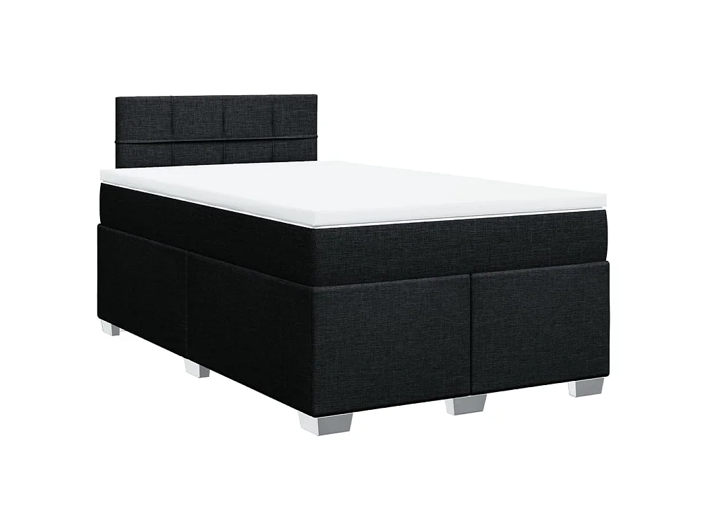 Boxspring met matras stof zwart 120x200 cm