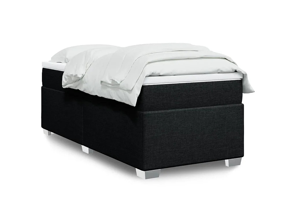 Boxspring met matras stof zwart 90x190 cm
