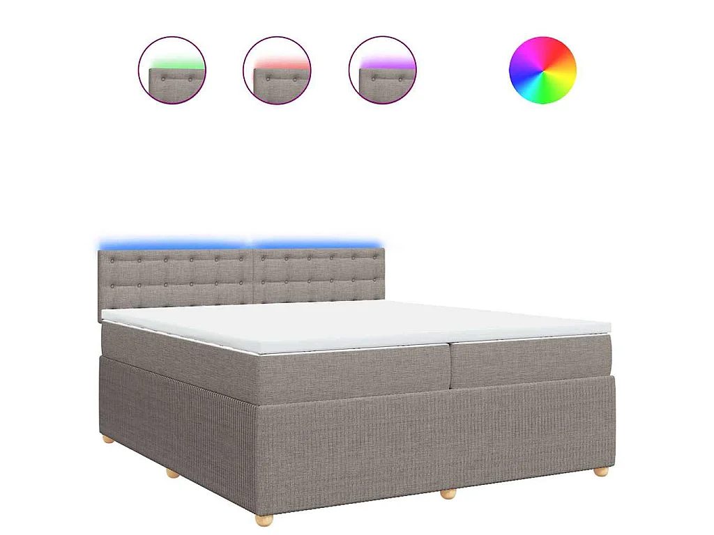 Boxspring met matras stof taupe 200x200 cm