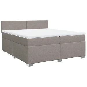 Boxspring met matras stof taupe 200×200 cm Boxspring met matras stof taupe 200×200 cm