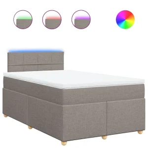 Boxspring met matras stof taupe 120×190 cm