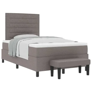 Boxspringbed met hoofdeinde Taupe 120 x 190 cm Stof
