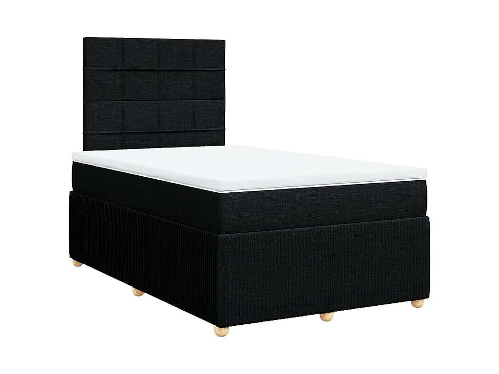 Boxspring met matras stof zwart 120x190 cm