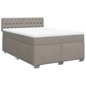 Boxspring met matras stof taupe 160×200 cm Boxspring met matras stof taupe 160×200 cm