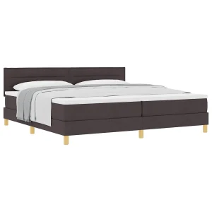 Boxspringbed met kussen Donkerbruin 200 x 200 cm Stof Boxspringbed met kussen Donkerbruin 200 x 200 cm Stof