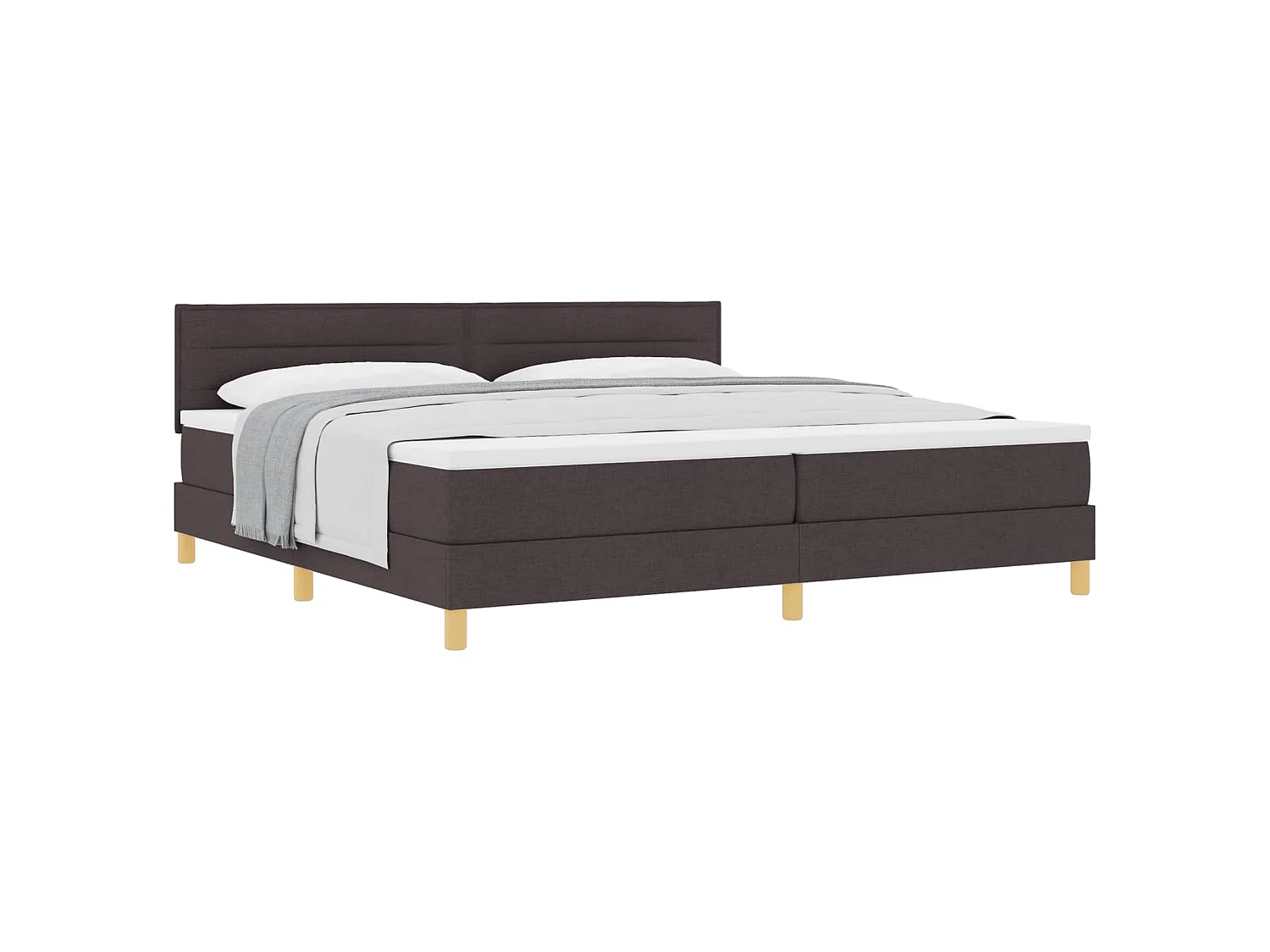Boxspringbed met kussen Donkerbruin 200 x 200 cm Stof