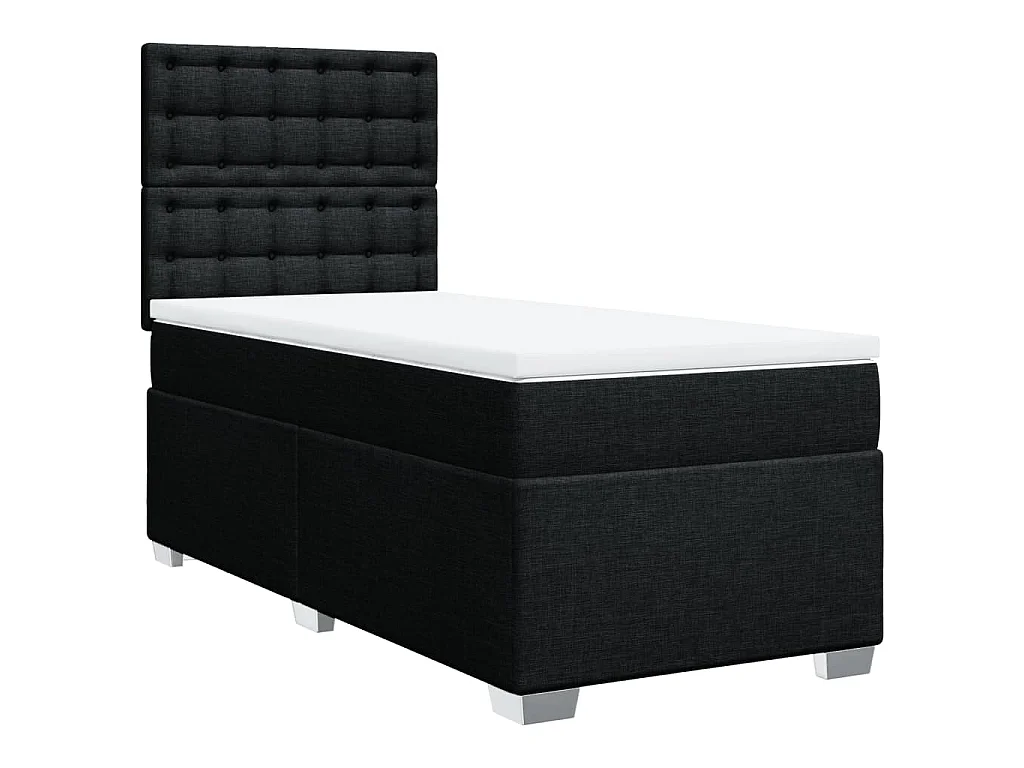 Boxspring met matras stof zwart 80x200 cm