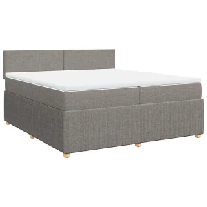 Boxspring met matras stof taupe 200×200 cm Boxspring met matras stof taupe 200×200 cm