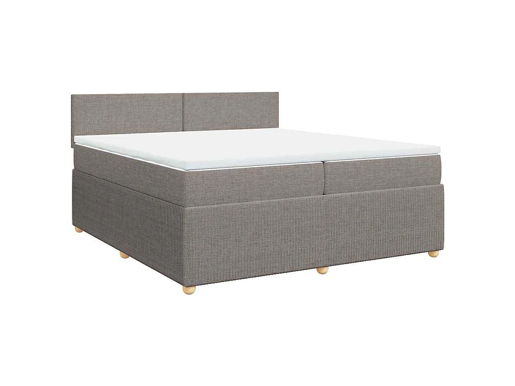Boxspring met matras stof taupe 200x200 cm