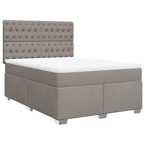 Boxspring met matras stof taupe 140×190 cm Boxspring met matras stof taupe 140×190 cm