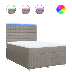 Boxspring met matras stof taupe 140×190 cm Boxspring met matras stof taupe 140×190 cm