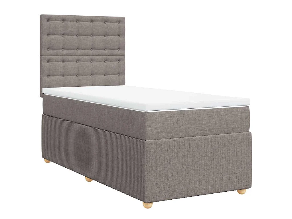 Boxspring met matras stof taupe 80x200 cm