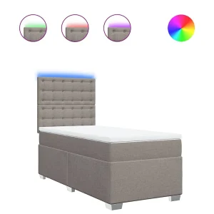 Boxspring met matras stof taupe 100×200 cm Boxspring met matras stof taupe 100×200 cm