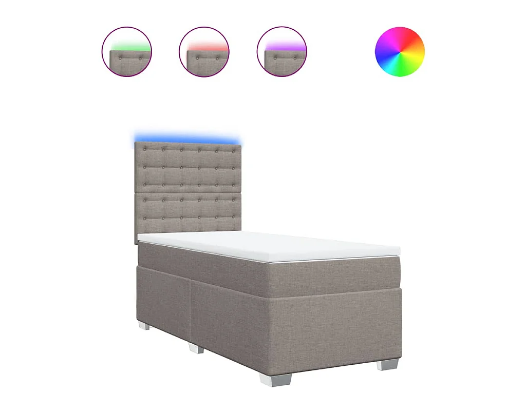 Boxspring met matras stof taupe 100x200 cm