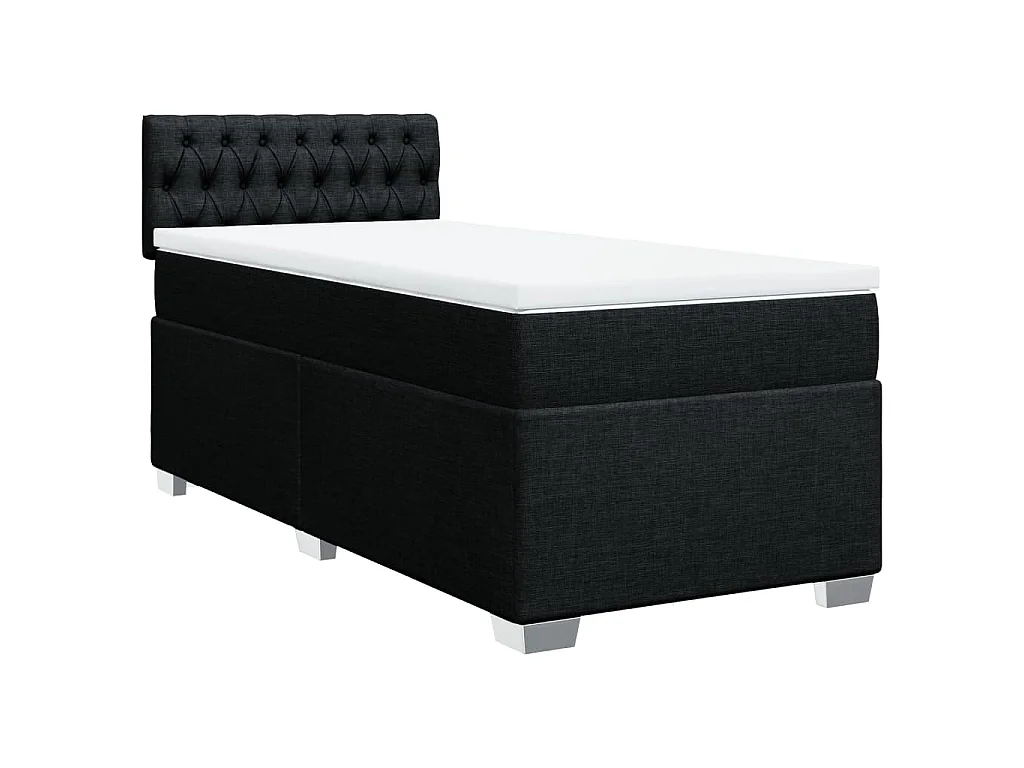 Boxspring met matras stof zwart 80x200 cm