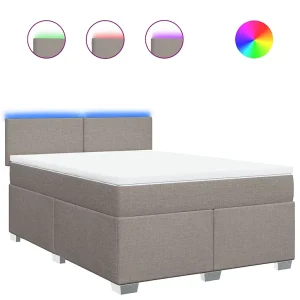 Boxspring met matras stof taupe 140×190 cm Boxspring met matras stof taupe 140×190 cm
