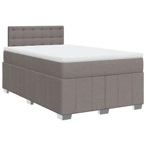 Boxspring met matras stof taupe 120×190 cm