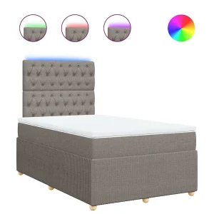 Boxspring met matras stof taupe 120×200 cm Boxspring met matras stof taupe 120×200 cm