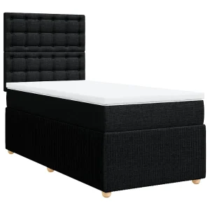 Boxspring met matras stof zwart 100×200 cm Boxspring met matras stof zwart 100×200 cm