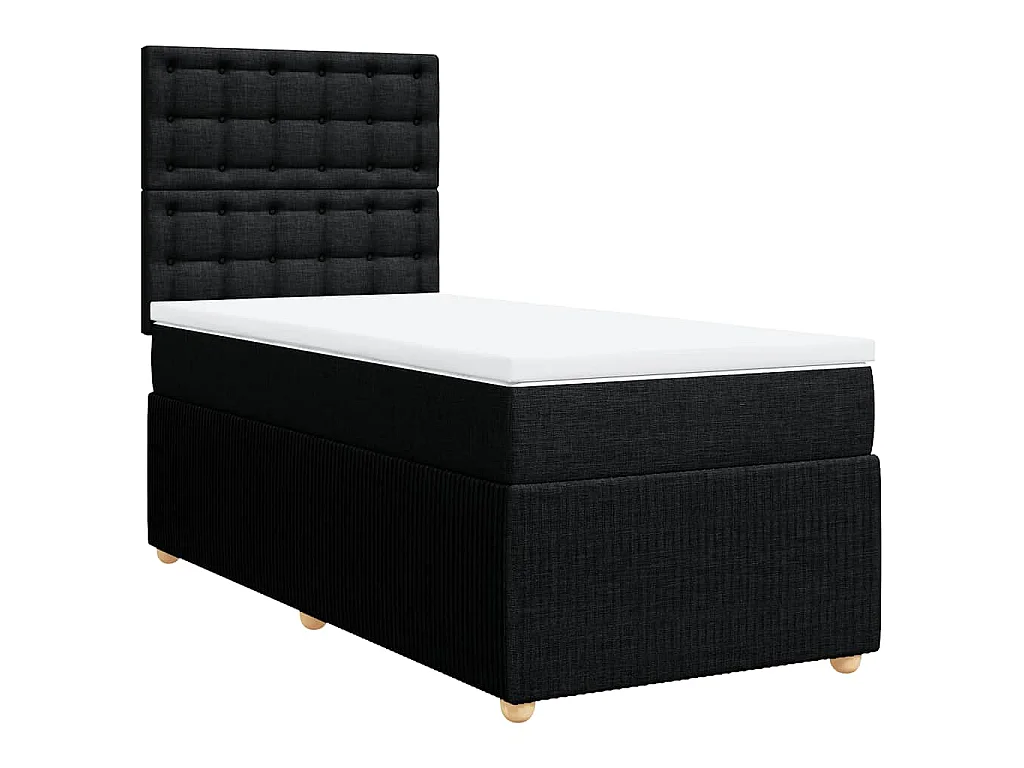 Boxspring met matras stof zwart 100x200 cm