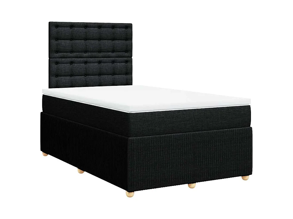 Boxspring met matras stof zwart 120x190 cm