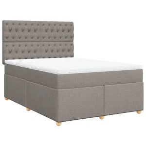 Boxspring met matras stof taupe 160×200 cm Boxspring met matras stof taupe 160×200 cm