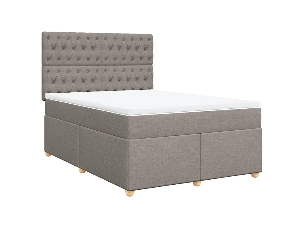 Boxspring met matras stof taupe 160x200 cm
