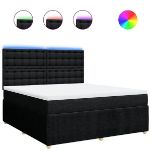 Boxspring met matras stof zwart 180×200 cm Boxspring met matras stof zwart 180×200 cm