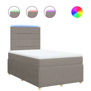 Boxspring met matras stof taupe 120×190 cm