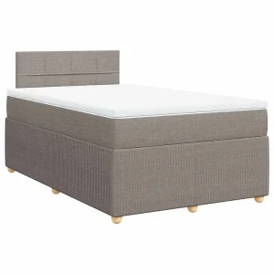 Boxspring met matras stof taupe 120×200 cm Boxspring met matras stof taupe 120×200 cm