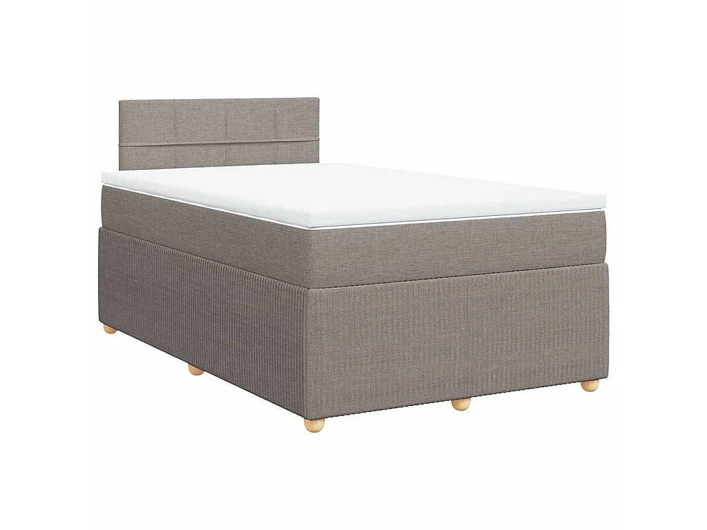 Boxspring met matras stof taupe 120x200 cm