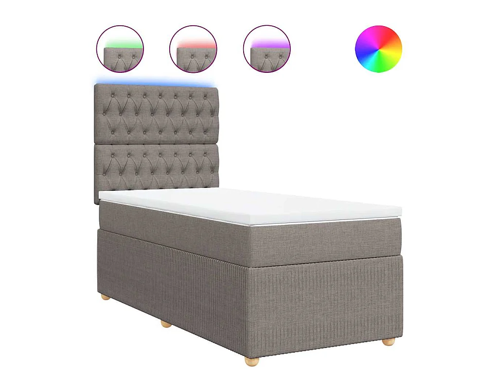 Boxspring met matras stof taupe 100x200 cm