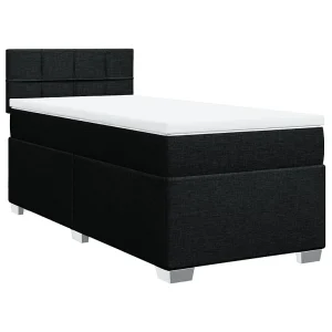 Boxspring met matras stof zwart 100×200 cm