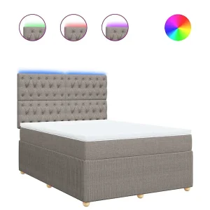 Boxspring met matras stof taupe 140×190 cm Boxspring met matras stof taupe 140×190 cm