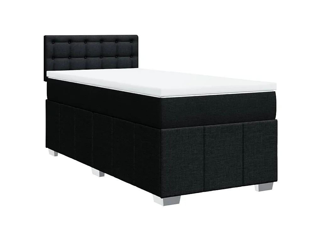 Boxspring met matras stof zwart 90x190 cm