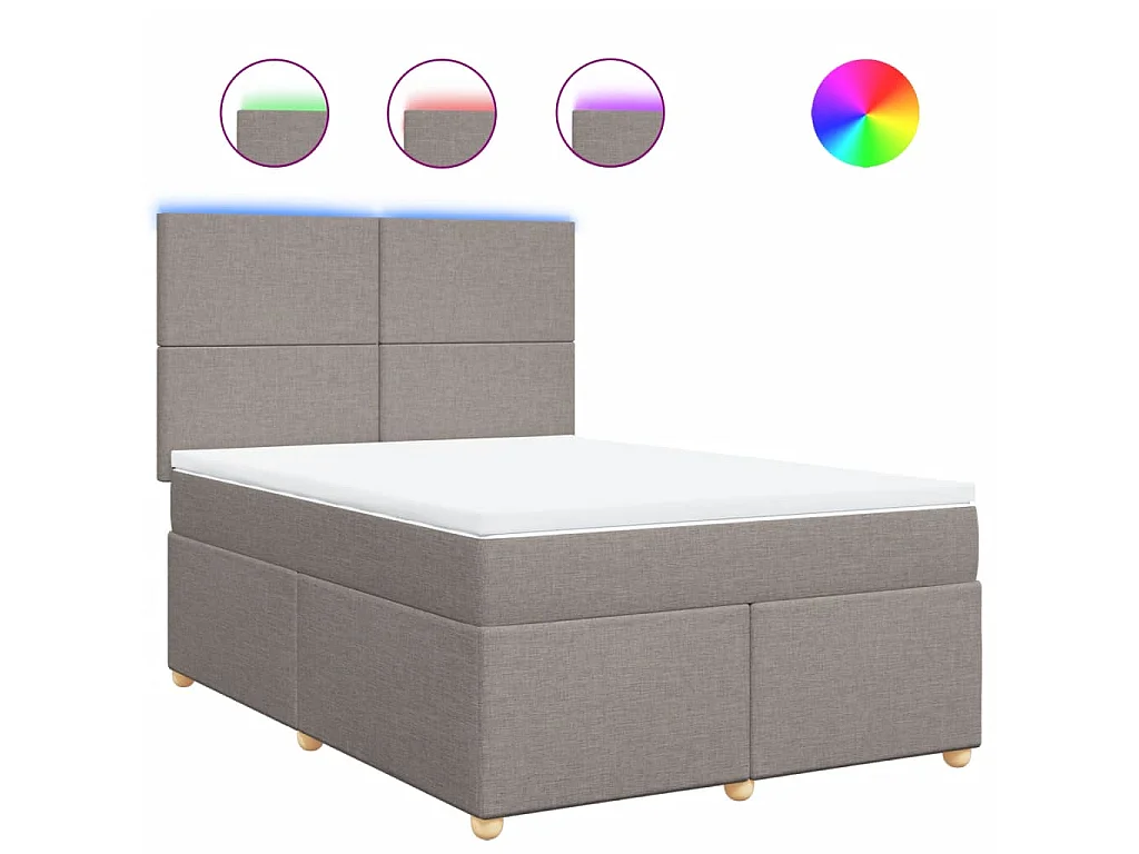 Boxspring met matras stof taupe 160x200 cm