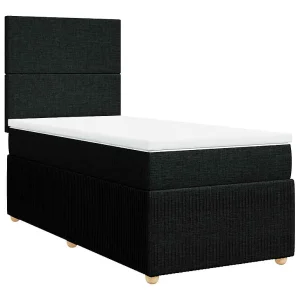 Boxspring met matras stof zwart 100×200 cm Boxspring met matras stof zwart 100×200 cm