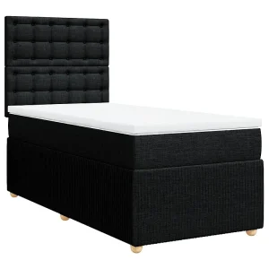 Boxspring met matras stof zwart 90×200 cm Boxspring met matras stof zwart 90×200 cm