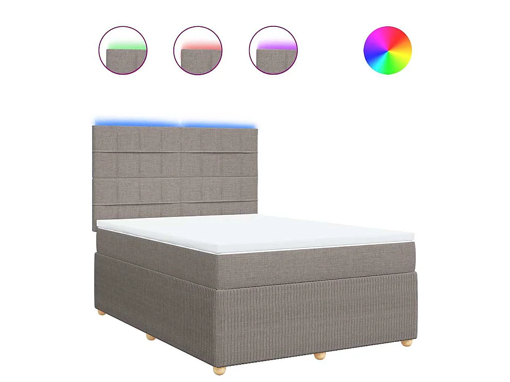 Boxspring met matras stof taupe 140x190 cm