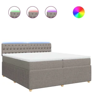 Boxspring met matras stof taupe 200×200 cm Boxspring met matras stof taupe 200×200 cm